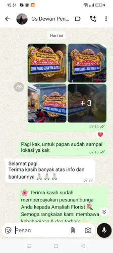 Testimonial Papan Bunga Pernikahan waluya